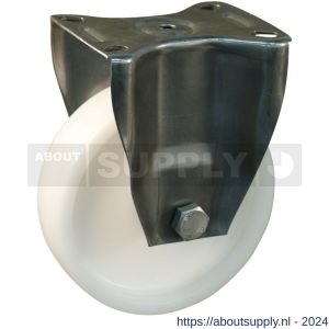 Protempo serie 34-30 bok transportwiel plaatbevestiging RVS gaffel naturel PP (of PA) 80 mm glijlager - S20911403 - afbeelding 1