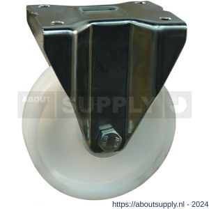 Protempo serie 34-31 bok transportwiel plaatbevestiging RVS gaffel naturel PP (of PA) 80 mm glijlager - S20911418 - afbeelding 1