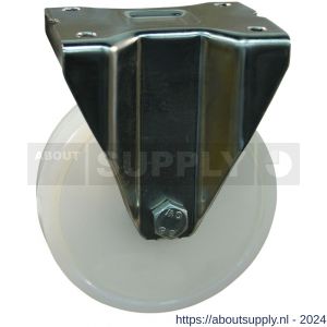 Protempo serie 34-31 bok transportwiel plaatbevestiging RVS gaffel naturel PP (of PA) 100 mm kogellager - S20911421 - afbeelding 1