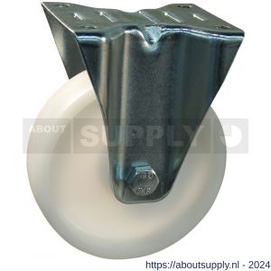 Protempo serie 34-12 bok transportwiel plaatbevestiging stalen gaffel naturel PP (of PA) 125 mm glijlager - S20911300 - afbeelding 1