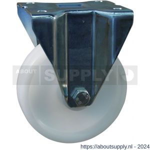Protempo serie 34-91 bok transportwiel plaatbevestiging stalen gaffel naturel PP (of PA) 150 mm glijlager - S20911348 - afbeelding 1