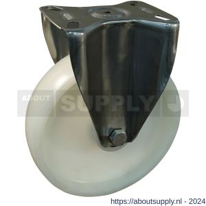 Protempo serie 34-30 bok transportwiel plaatbevestiging RVS gaffel naturel PP (of PA) 200 mm glijlager - S20911411 - afbeelding 1