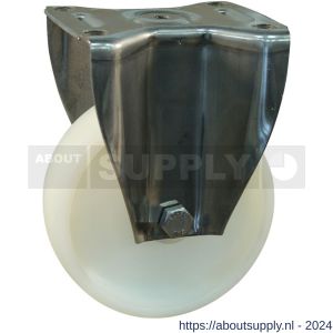 Protempo serie 34-35 bok transportwiel plaatbevestiging RVS gaffel naturel PP (of PA) 200 mm glijlager - S20911446 - afbeelding 1