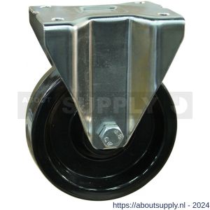 Protempo serie 35-31 bok transportwiel plaatbevestiging RVS gaffel zwart hittebestendig van Ditherm bokwiel 200 mm glijlager - S20913767 - afbeelding 1