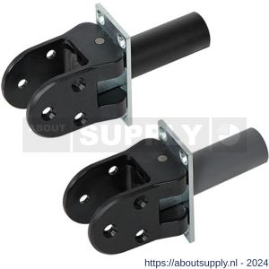 Hawgood deurveerscharnier 4140 schoen kunststof zwart met vaststelling deurdikte 35 mm RVS - S10100276 - afbeelding 1