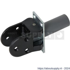 Hawgood deurveerscharnier 40 schoen kunststof zwart deurdikte 40 mm RVS met vaststelling - S10100286 - afbeelding 1
