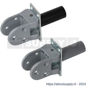 Hawgood deurveerscharnier 4140 schoen kunststof grijs deurdikte 40 mm RVS met vaststelling - S10100025 - afbeelding 1