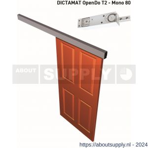 Dictator elektrisch schuifdeursluitsysteem Dictamat OpenDo T2 mono 80 compleet met muurbevestiging - S10100231 - afbeelding 1