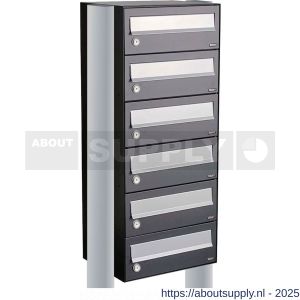 Allux Hive set postkast staal verzinkt gepoedercoat 1-breed 6-hoog op statief antraciet - S11201344 - afbeelding 1
