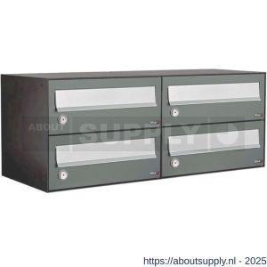 Allux Hive set postkast staal verzinkt gepoedercoat 2-breed 2-hoog antraciet - S11201349 - afbeelding 1
