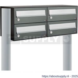 Allux Hive set postkast staal verzinkt gepoedercoat 2-breed 2-hoog op statief antraciet - S11201352 - afbeelding 1