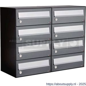 Allux Hive set postkast staal verzinkt gepoedercoat 2-breed 4-hoog antraciet - S11201357 - afbeelding 1