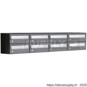 Allux Hive set postkast staal verzinkt gepoedercoat 4-breed 2-hoog antraciet - S11201397 - afbeelding 1