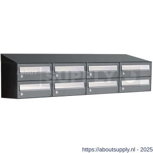 Allux Hive set postkast staal verzinkt gepoedercoat 4-breed 2-hoog met dak antraciet - S11201398 - afbeelding 1