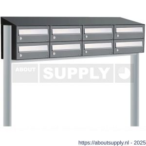 Allux Hive set postkast staal verzinkt gepoedercoat 4-breed 2-hoog met dak op statief antraciet - S11201399 - afbeelding 1