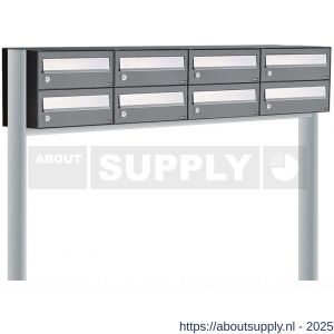 Allux Hive set postkast staal verzinkt gepoedercoat 4-breed 2-hoog op statief antraciet - S11201400 - afbeelding 1