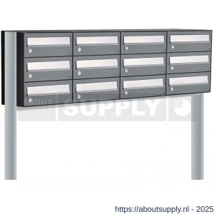 Allux Hive set postkast staal verzinkt gepoedercoat 4-breed 3-hoog op statief antraciet - S11201404 - afbeelding 1