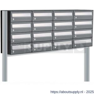 Allux Hive set postkast staal verzinkt gepoedercoat 4-breed 4-hoog op statief antraciet - S11201408 - afbeelding 1