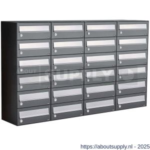 Allux Hive set postkast staal verzinkt gepoedercoat 4-breed 6-hoog antraciet - S11201413 - afbeelding 1
