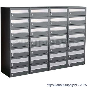 Allux Hive set postkast staal verzinkt gepoedercoat 4-breed 7-hoog antraciet - S11201417 - afbeelding 1
