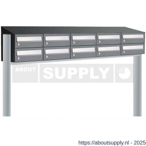 Allux Hive set postkast staal verzinkt gepoedercoat 5-breed 2-hoog met dak op statief antraciet - S11201423 - afbeelding 1
