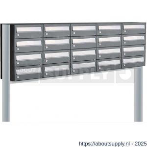 Allux Hive set postkast staal verzinkt gepoedercoat 5-breed 4-hoog op statief antraciet - S11201432 - afbeelding 1