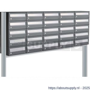 Allux Hive set postkast staal verzinkt gepoedercoat 5-breed 5-hoog op statief antraciet - S11201436 - afbeelding 1