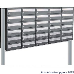 Allux Hive set postkast staal verzinkt gepoedercoat 5-breed 6-hoog op statief antraciet - S11201440 - afbeelding 1