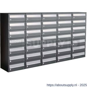 Allux Hive set postkast staal verzinkt gepoedercoat 5-breed 7-hoog antraciet - S11201441 - afbeelding 1