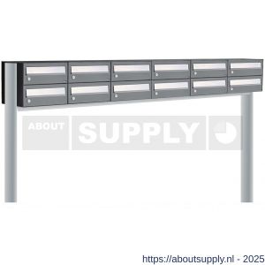 Allux Hive set postkast staal verzinkt gepoedercoat 6-breed 2-hoog op statief antraciet - S11201448 - afbeelding 1