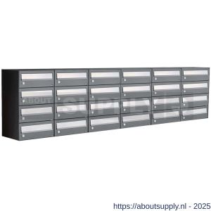 Allux Hive set postkast staal verzinkt gepoedercoat 6-breed 4-hoog antraciet - S11201453 - afbeelding 1