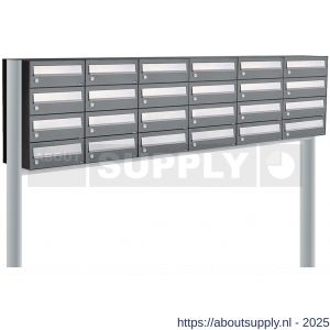 Allux Hive set postkast staal verzinkt gepoedercoat 6-breed 4-hoog op statief antraciet - S11201456 - afbeelding 1