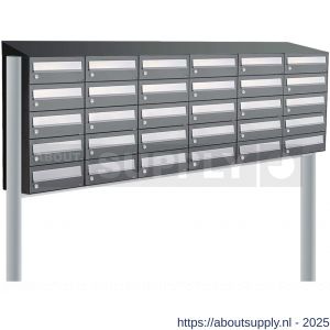 Allux Hive set postkast staal verzinkt gepoedercoat 6-breed 5-hoog met dak op statief antraciet - S11201459 - afbeelding 1