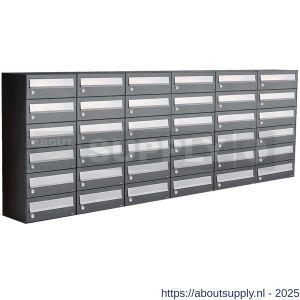Allux Hive set postkast staal verzinkt gepoedercoat 6-breed 6-hoog antraciet - S11201461 - afbeelding 1