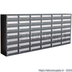 Allux Hive set postkast staal verzinkt gepoedercoat 6-breed 7-hoog antraciet - S11201465 - afbeelding 1