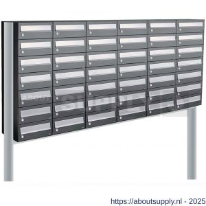 Allux Hive set postkast staal verzinkt gepoedercoat 6-breed 7-hoog op statief antraciet - S11201468 - afbeelding 1
