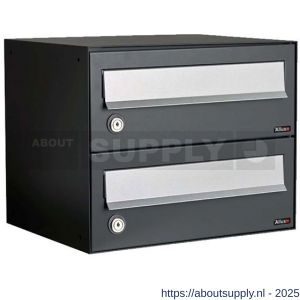 Allux Hive set postkast staal verzinkt gepoedercoat 1-breed 2-hoog zwart - S11201469 - afbeelding 1