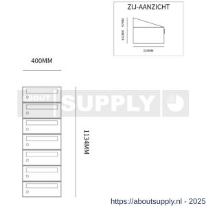 Allux Hive set postkast staal verzinkt gepoedercoat 1-breed 7-hoog zwart - S11201489 - afbeelding 2