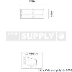 Allux Hive set postkast staal verzinkt gepoedercoat 2-breed 2-hoog zwart - S11201493 - afbeelding 2