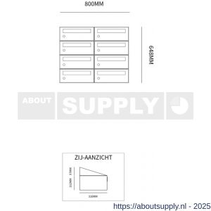 Allux Hive set postkast staal verzinkt gepoedercoat 2-breed 4-hoog antraciet - S11201357 - afbeelding 2