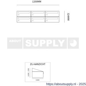 Allux Hive set postkast staal verzinkt gepoedercoat 3-breed 2-hoog zwart - S11201517 - afbeelding 2