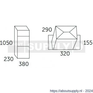 Allux 600 pakketzuil brievenbus verzinkt - S11200979 - afbeelding 2