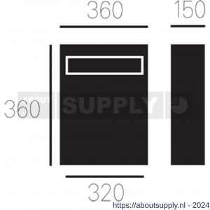 Allux 2500 brievenbus zwart-RVS - S11200894 - afbeelding 2