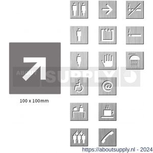 Didheya pictogram vierkant Niet roken RVS inox - S11200670 - afbeelding 2