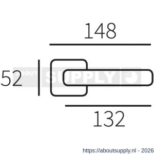 Tropex Toledo deurkruk 304 vierkant rozet inox - S11200186 - afbeelding 2