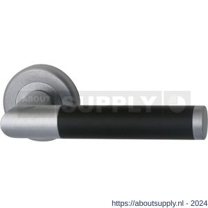 Reguitti Torino deurkruk rond rozet Nika mat chroom-zwart - S11200141 - afbeelding 1
