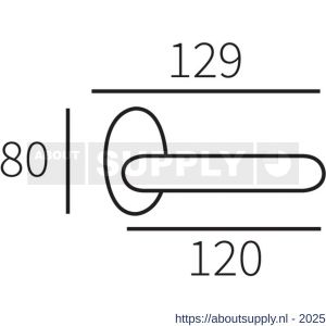 Mariani Linea deurkruk rond rozet Ovaal glans nikkel - S11200147 - afbeelding 2