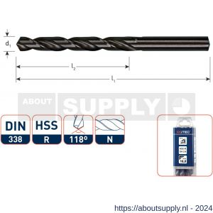 Rotec 100 HSS-R spiraalboor DIN 338 type N diameter 5,9x57x93 mm set 10 stuks - S50900074 - afbeelding 1