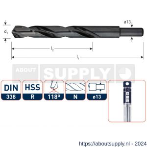 Rotec 120 HSS-R spiraalboor DIN 338 type N d2=13 diameter 25,0x160x245 mm - S50901543 - afbeelding 1