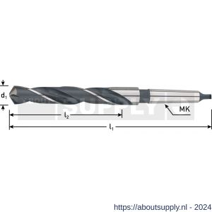 Rotec 170 HSS MK1-spiraalboor DIN 345 type N diameter 12,5x101x182 mm - S50902407 - afbeelding 2